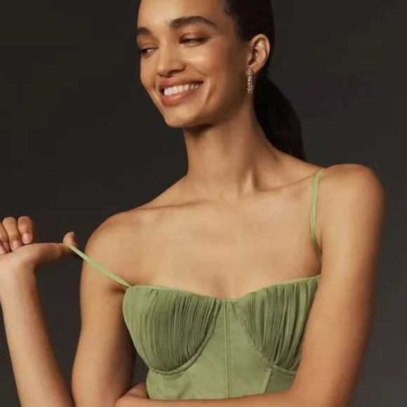 Hutch Amara™ Corset Bustier Pleated Tulle Fit & Flare Midi Dress - Picture 7 of 16